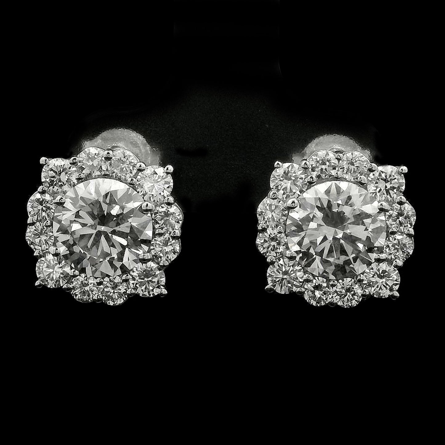 4.34 Carats Lab Grown Diamond 14K Gold Earrings