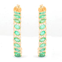 2.23 Ct Marquise Emerald 14K Gold Earrings