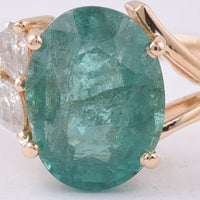 1.99 Ct Oval Natural Emerald 14K Gold Ring