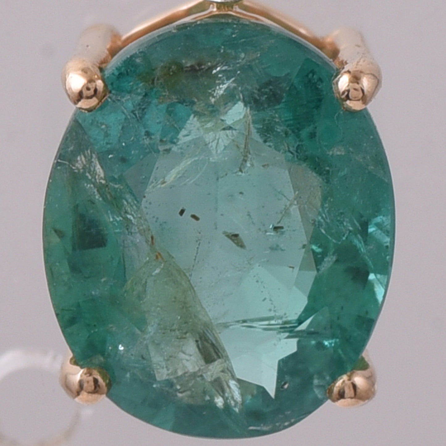 1.63 Ct Oval Emerald 14K Gold Pendant
