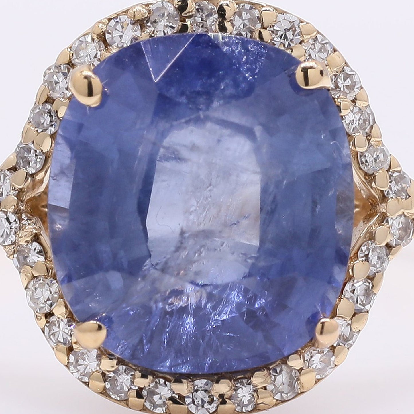 3.18 Ct Oval Mixed Cut Natural Sapphire 14K Gold Ring