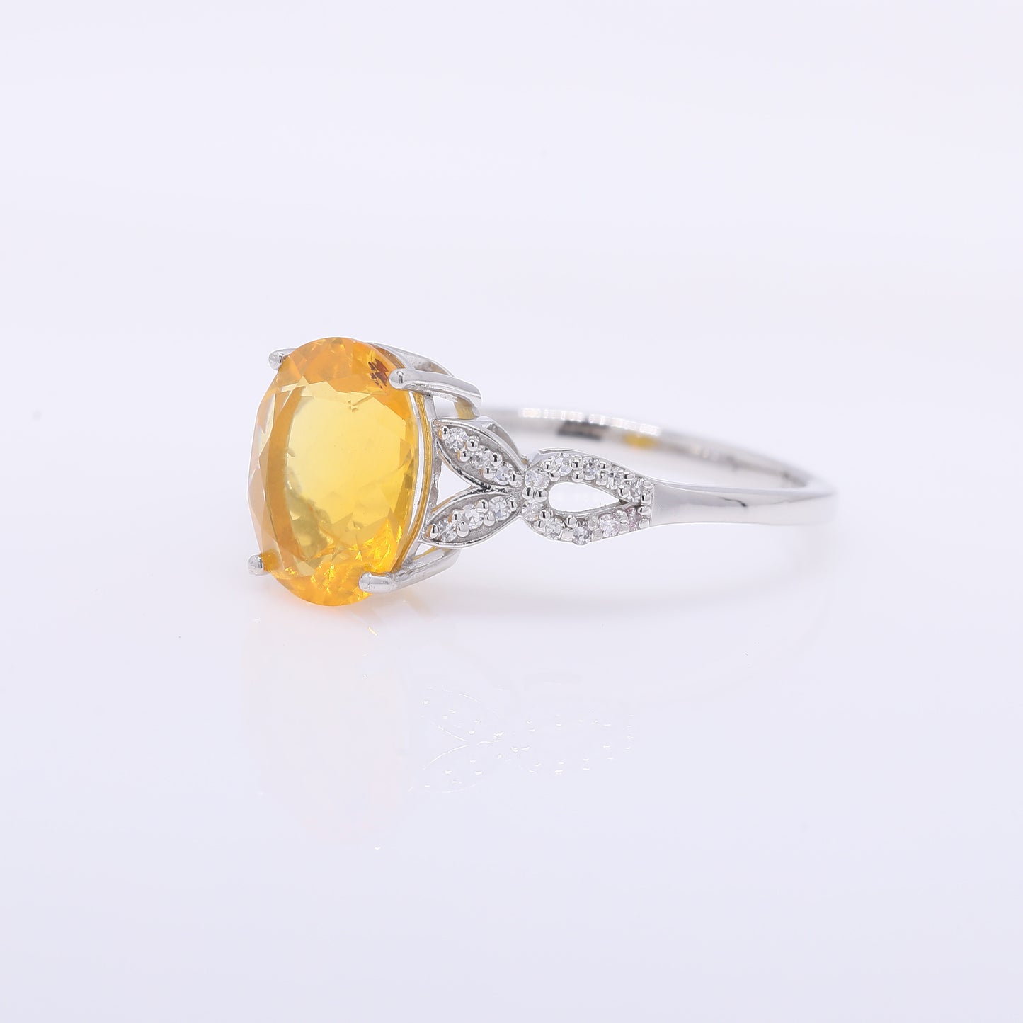 1.80 Ct Oval Mixed Cut Natural Fire Opal 950 Platinum Ring