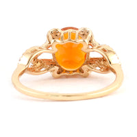 1.35 Ct Oval Mixed Cut Natural Fire Opal 14K Gold Ring