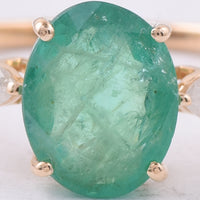 1.89 Ct Oval Natural Emerald 14K Gold Ring