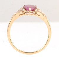 1.65 Ct Pear Ruby 14K Gold Ring