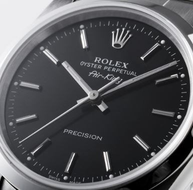 Pre-owned Rolex Air-King 14000 Black Bar A-Serial Men's