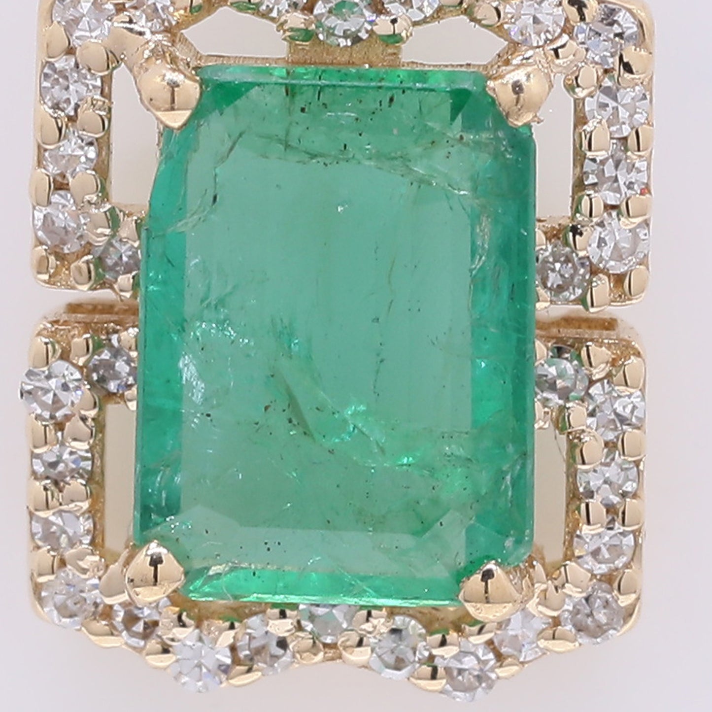 1.33 Ct Octagon Step Cut Natural Emerald 14K Gold Pendant