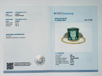5.26 Ct Octagon Natural Peridot 14K Gold Ring