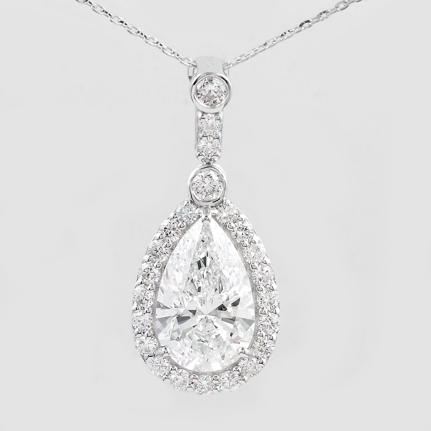 3.74 Carats Lab Grown Diamond 14K Gold Pendant