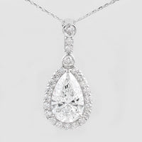 3.74 Carats Lab Grown Diamond 14K Gold Pendant