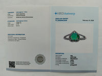 1.30 Ct Heart Cabochon Natural Emerald 950 Platinum Ring
