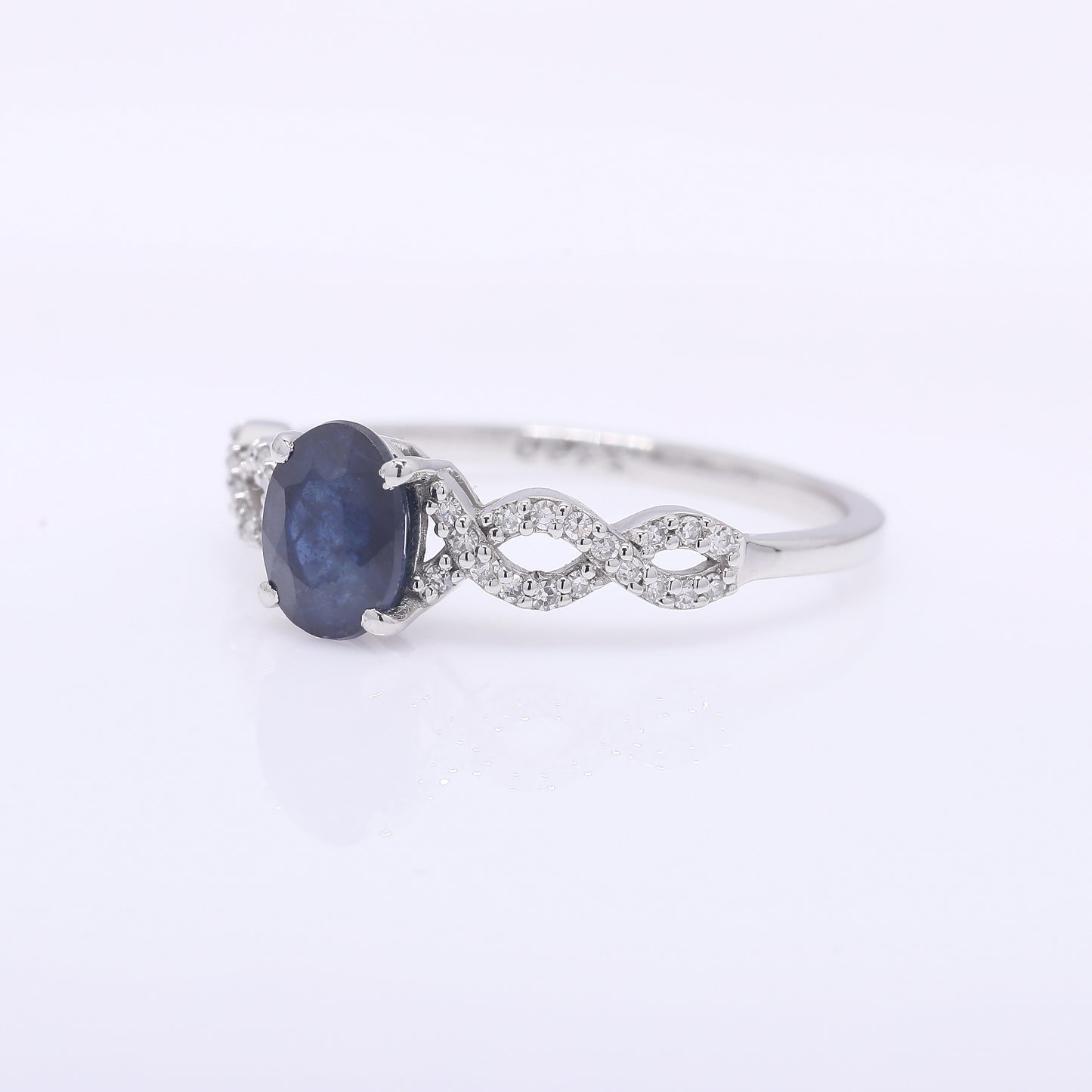 1.25 Ct Oval Mixed Cut Natural Sapphire 950 Platinum Ring
