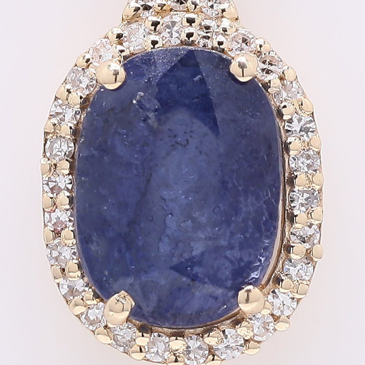 1.76 Ct Oval Mixed Cut Natural Sapphire 14K Gold Pendant