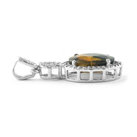 2.76 Ct Oval Mixed Cut Natural Bi-Coloured Sapphire 950 Platinum Pendant