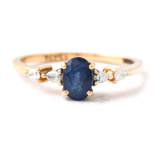 1.19 Ct Oval Sapphire 14K Gold Ring