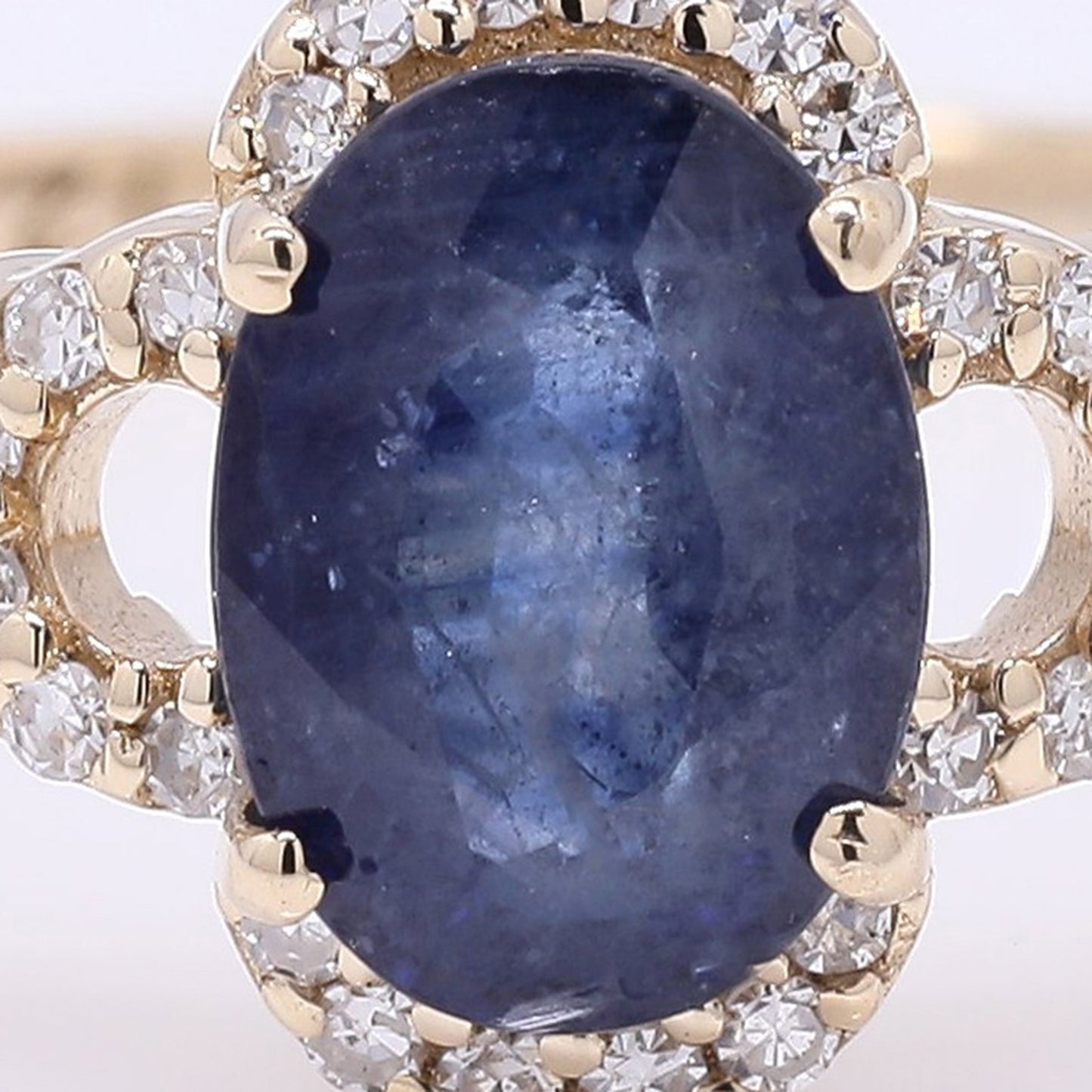 1.30 Ct Oval Mixed Cut Natural Sapphire 14K Gold Ring