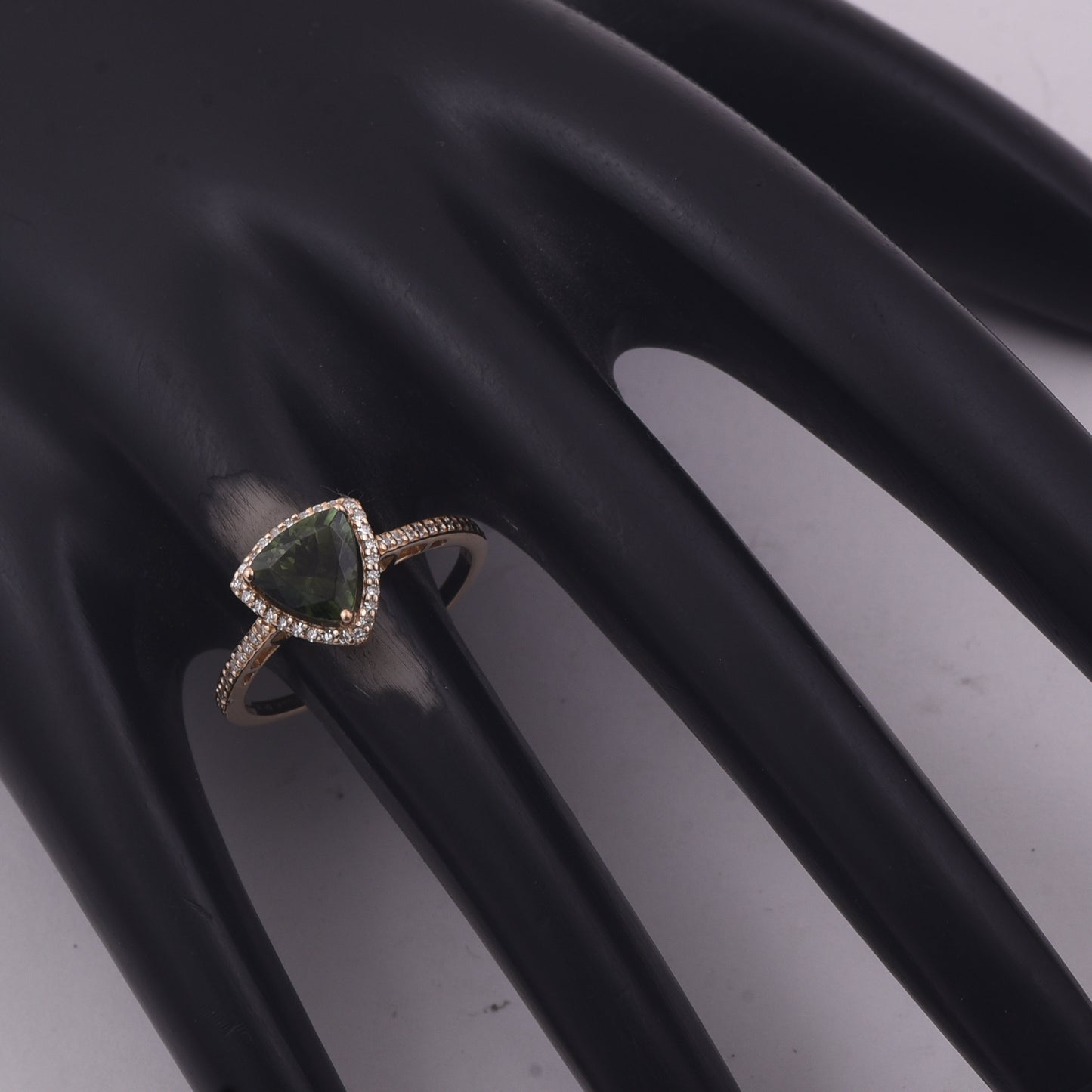 1.31 Ct Triangle Mixed Cut Natural Tourmaline 14K Gold Ring