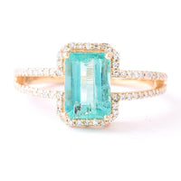 1.89 Ct Octagon Step Cut Natural Emerald 14K Gold Ring