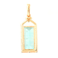 3.08 Ct Rectangle Step Cut Natural Emerald 14K Gold Pendant