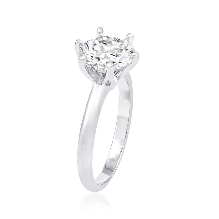 1.00 Carat Moissanite Ring in Sterling Silver. Size 6