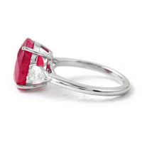 6.90 Ct Oval Ruby 950 Platinum Ring