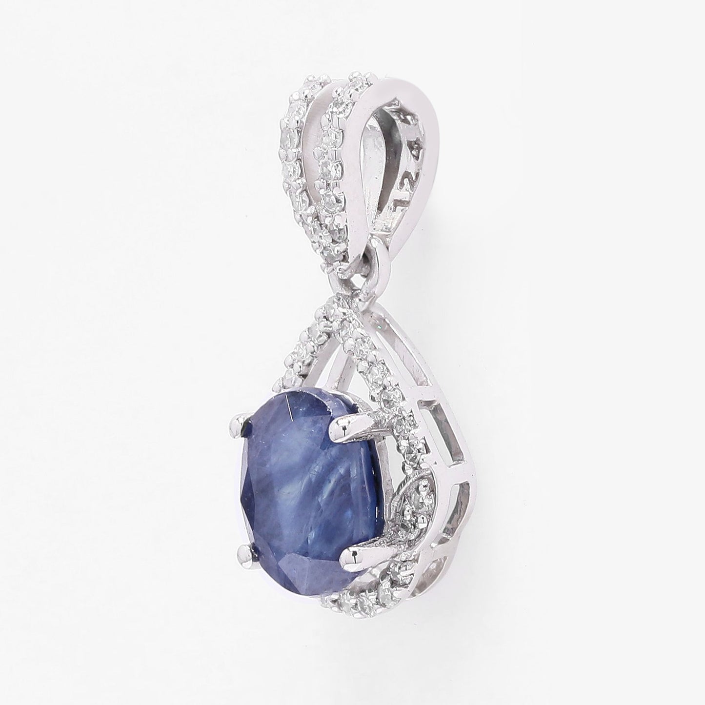 1.51 Ct Oval Mixed Cut Natural Sapphire 950 Platinum Pendant