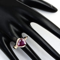 4.47 Ct Pear Ruby 14K Gold Ring