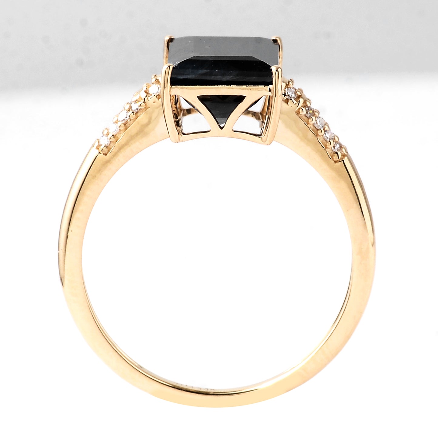3.41 Ct Emerald Cut Natural Corundum Sapphire 14K Gold Ring
