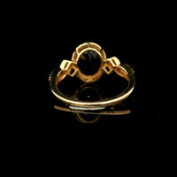 3.18 Ct Oval Mixed Cut Natural Bi-Coloured Sapphire 14K Gold Ring
