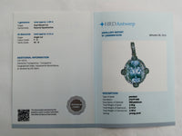 2.61 Ct Oval Mixed Cut Natural Aquamarine 950 Platinum Pendant