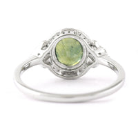 1.62 Ct Oval Mixed Cut Natural Green Sapphire 950 Platinum Ring