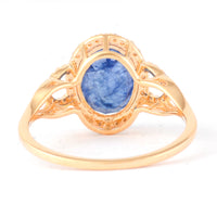3.69 Ct Oval Mixed Cut Natural Sapphire 14K Gold Ring