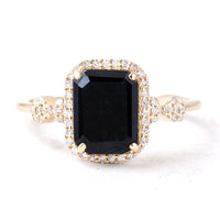 3.08 Ct Emerald Cut Natural Corundum Sapphire 14K Gold Ring