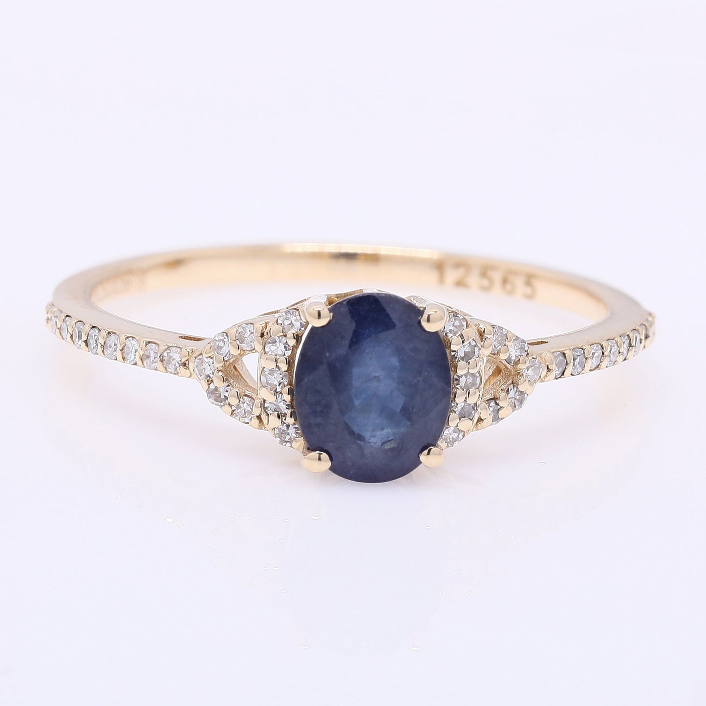 1.26 Ct Oval Mixed Cut Natural Sapphire 14K Gold Ring