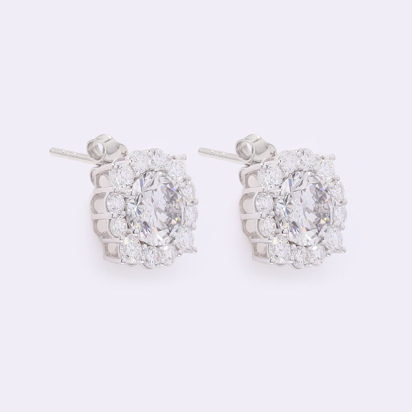 4.34 Carats Lab Grown Diamond 14K Gold Earrings