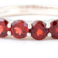 2.01 Ct Round Garnet, 925 Sterling Silver Ring