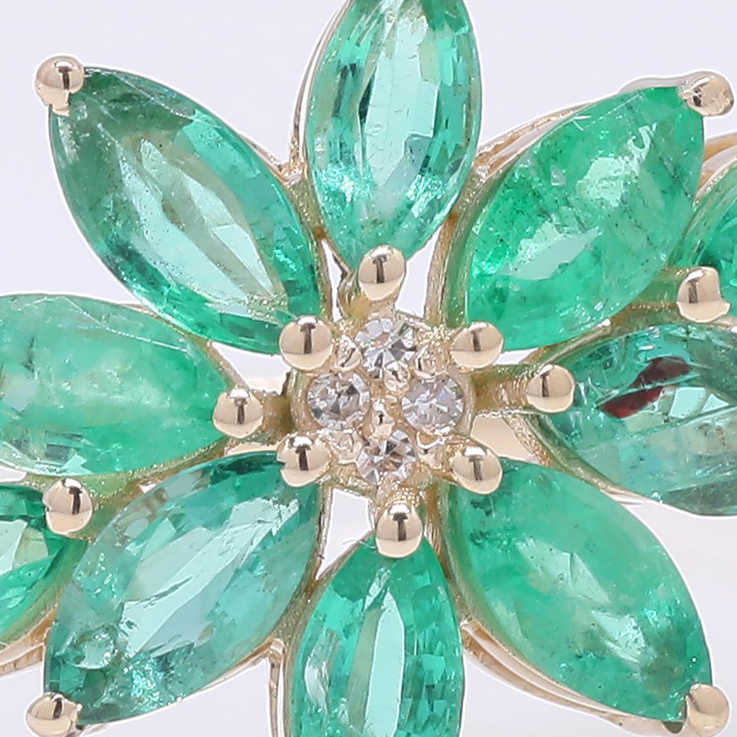 1.62 Ct Marquise Mixed Cut Natural Emerald 14K Gold Ring