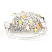 1.54 Ct Marquise Mixed Cut, Round Mixed Cut, Pear Mixed Cut Natural Multi-Coloured Tourmaline 950 Platinum Ring