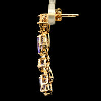 2.47 Ct Pear Tanzanite 14K Gold Earrings