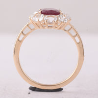 3.21 Ct Oval Ruby 9K Gold Ring