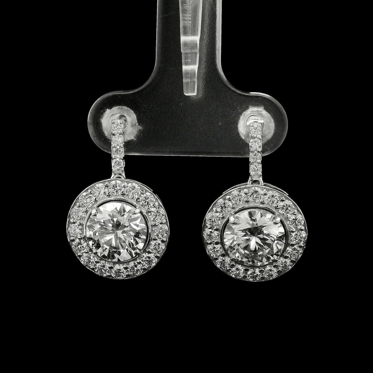 4.18 Ct Round Lab Grown Diamond 14K Gold Earrings