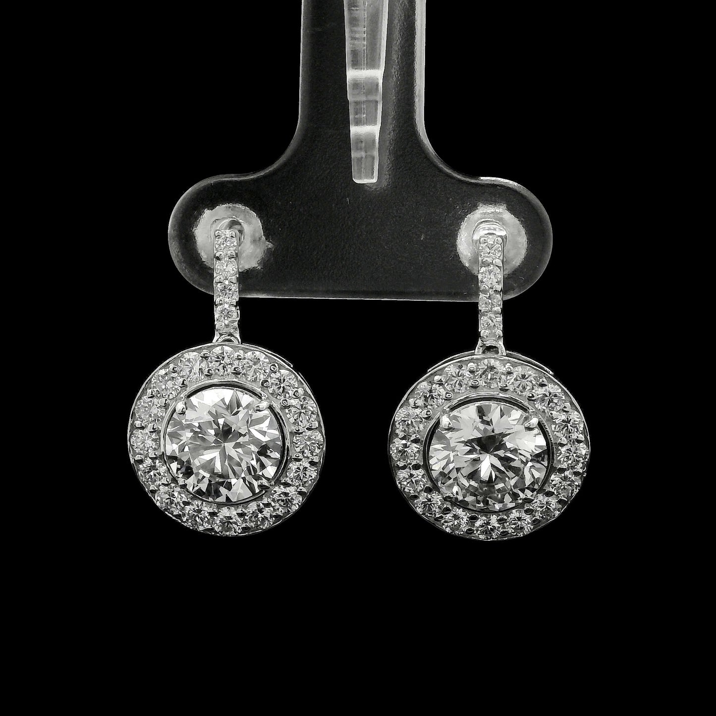 4.18 Ct Round Lab Grown Diamond 14K Gold Earrings