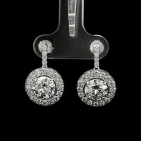 4.18 Ct Round Lab Grown Diamond 14K Gold Earrings