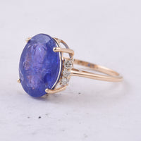 6.81 Ct Oval Natural Tanzanite 14K Gold Ring