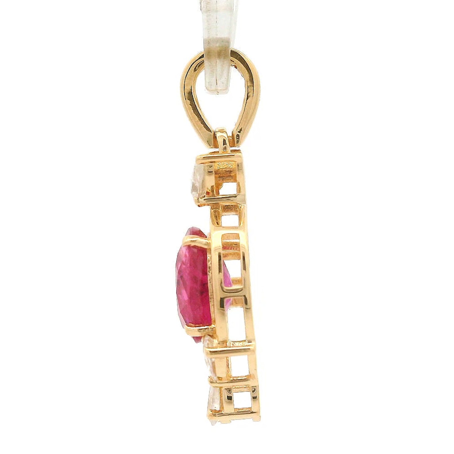 1.70 Ct Oval Ruby 14K Gold Pendant