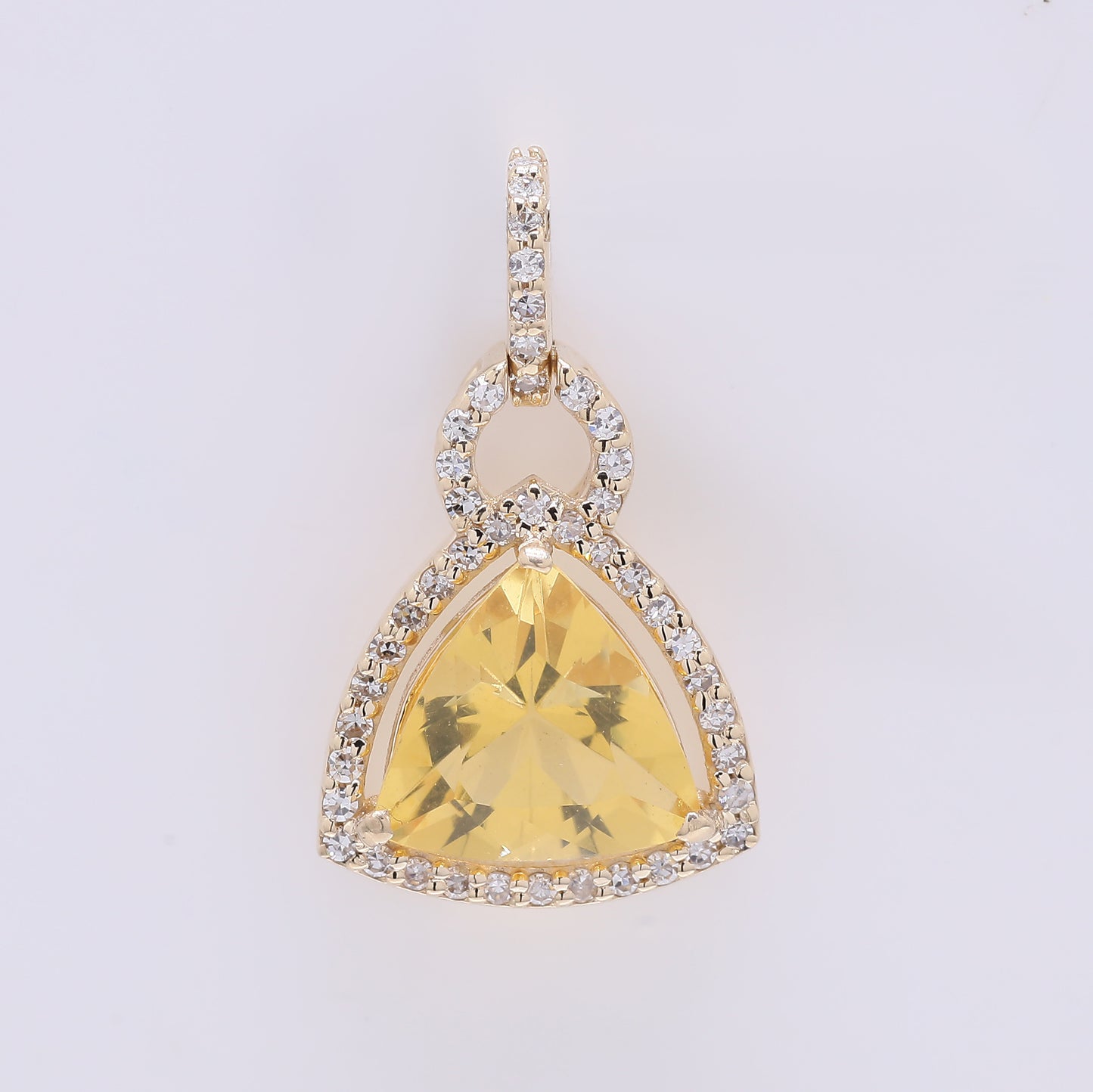 1.16 Ct Triangle Mixed Cut Natural Fire Opal 14K Gold Pendant