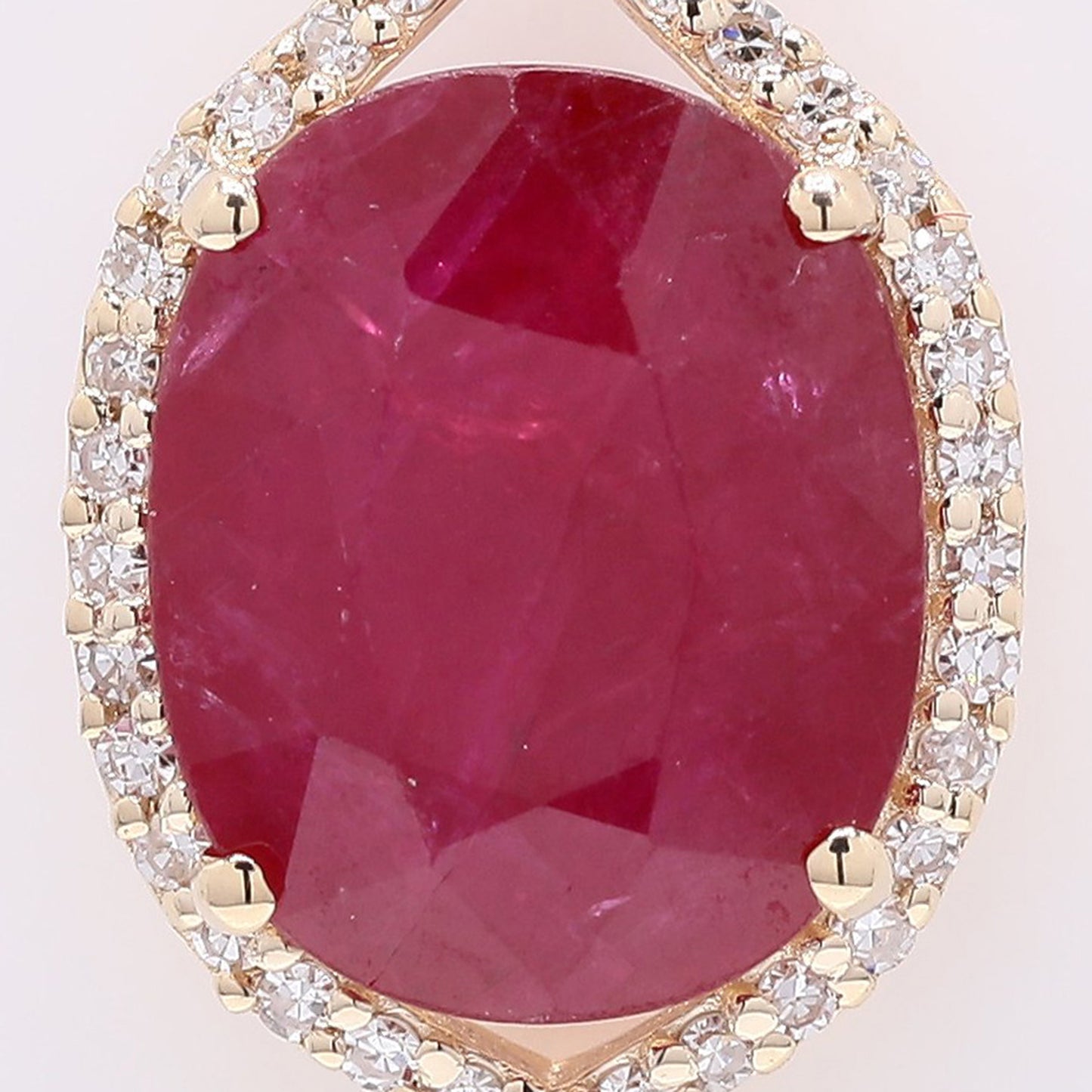 2.99 Ct Oval Mixed Cut Natural Ruby 14K Gold Pendant