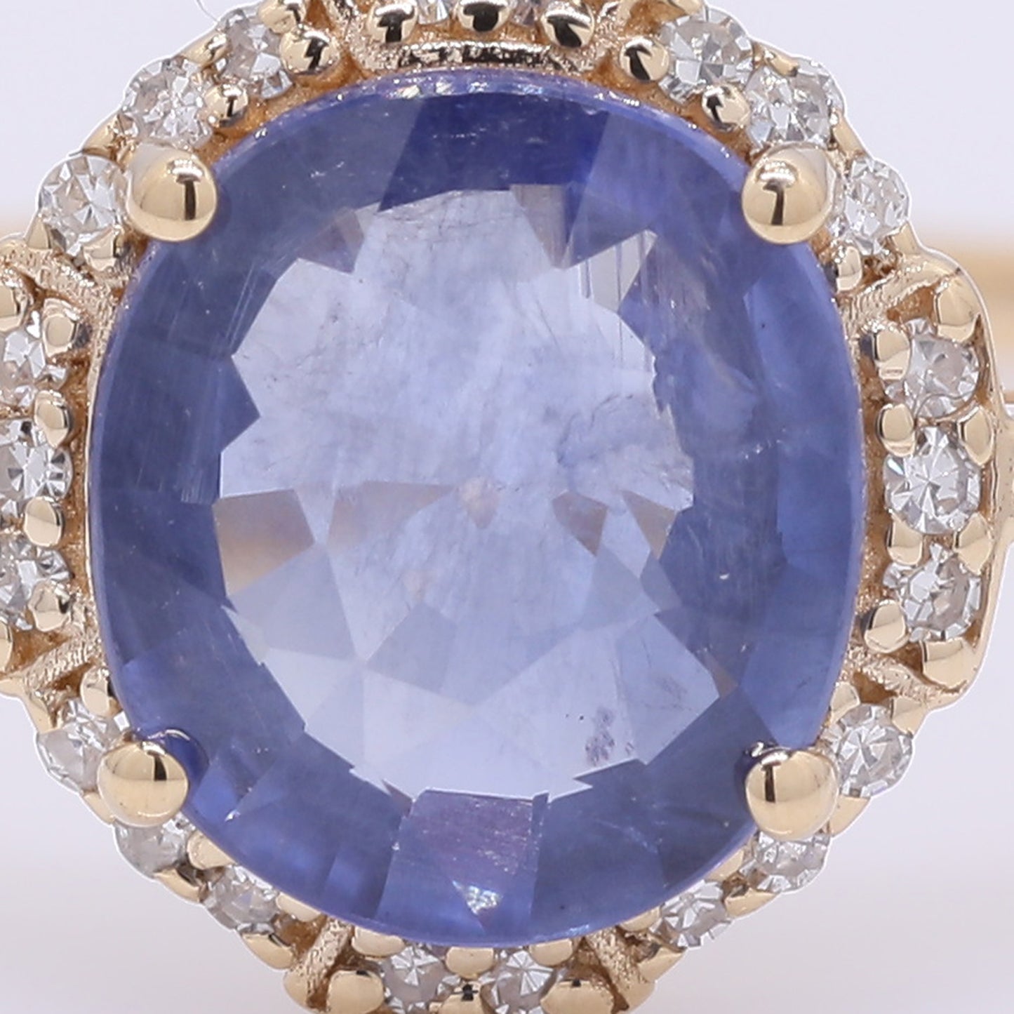 1.62 Ct Oval Mixed Cut Natural Sapphire 14K Gold Ring