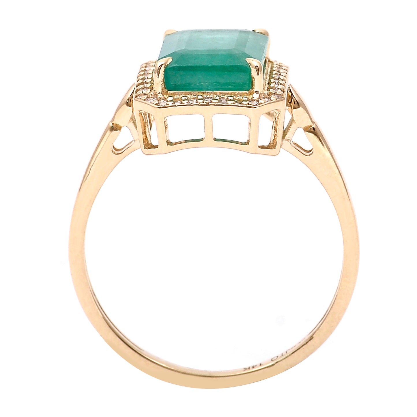 2.72 Ct Octagon Natural Emerald 14K Gold Ring