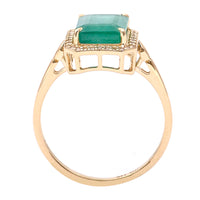 2.72 Ct Octagon Natural Emerald 14K Gold Ring